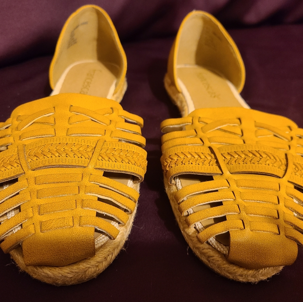 Women's, tan slip on sandals